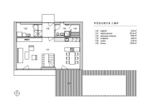 Kompaktní dům, půdorys 1NP, atelier38,