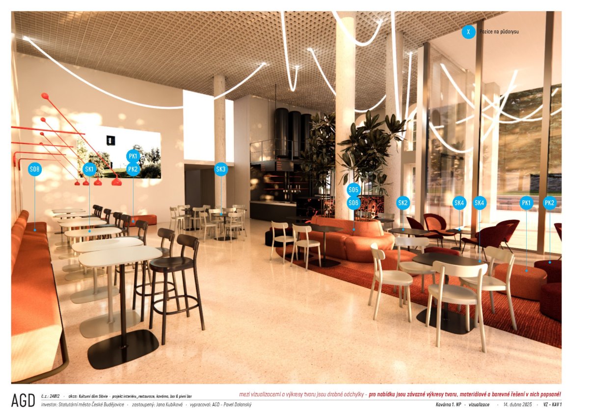 Nová verze restaurace KD Slavia podle projektantů Metrostavu