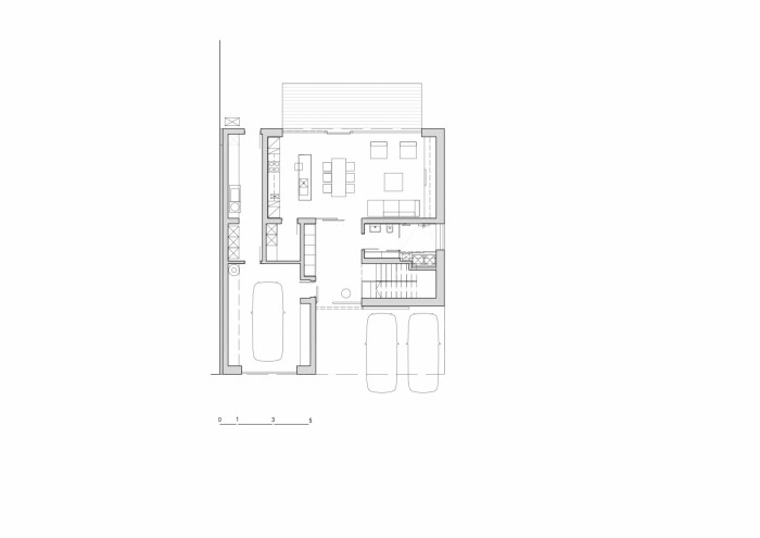 Rodinný dům v Praze-Zbraslavi, Mimosa architekti, půdorys přízemí