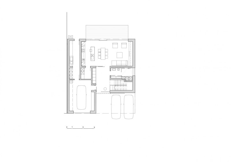 Rodinný dům v Praze-Zbraslavi, Mimosa architekti, půdorys přízemí