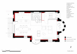 White Concrete Old House, půdorys_2NP, I/O architects