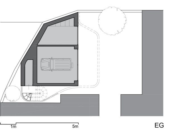 Rodinný dům o jednom pokoji v centru Vídně, smartvoll architekten, půdorys přízemí