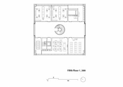 Campus Moos, model, půdorys 6NP, E2A