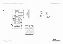 Čtyři modulární školy v Mnichově, půdorys 1np, Wulf architekten