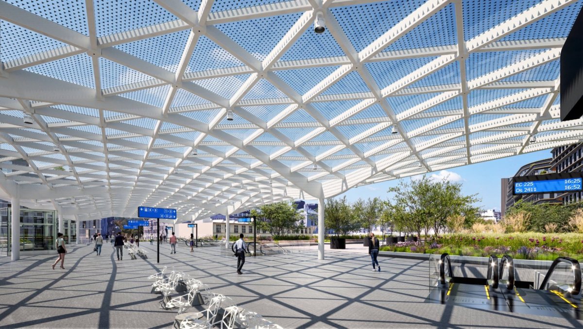 Úhlopříčný nadchod nad prostorem Masarykova nádraží zlepší průchodnost pražského centra. 