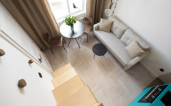 Garsonka "U Výstaviště" v Praze-Holešovicích, DesignPro: Hlavní obytný pokoj má plochu 9 metrů čtverečních