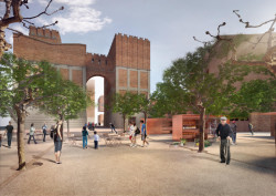 Vizualizace náměstí s platany