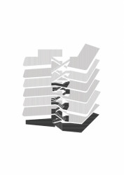 MSA / V+, sociální byty NAVEZ v Bruselu, diagram rozvržení pater, vizualizace