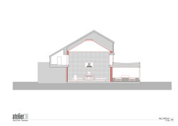 Řez příčný (Interiér smuteční síně; Atelier 38)