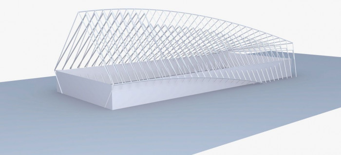 Atelier 8000 (Martin Krupauer, Jiří Střítecký), Mateřská škola v Dobříni, krov, vizualizace - foto