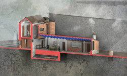 Proměna hospodářských staveb na bydlení, OOIIO architecture, řez po rekonstrukci