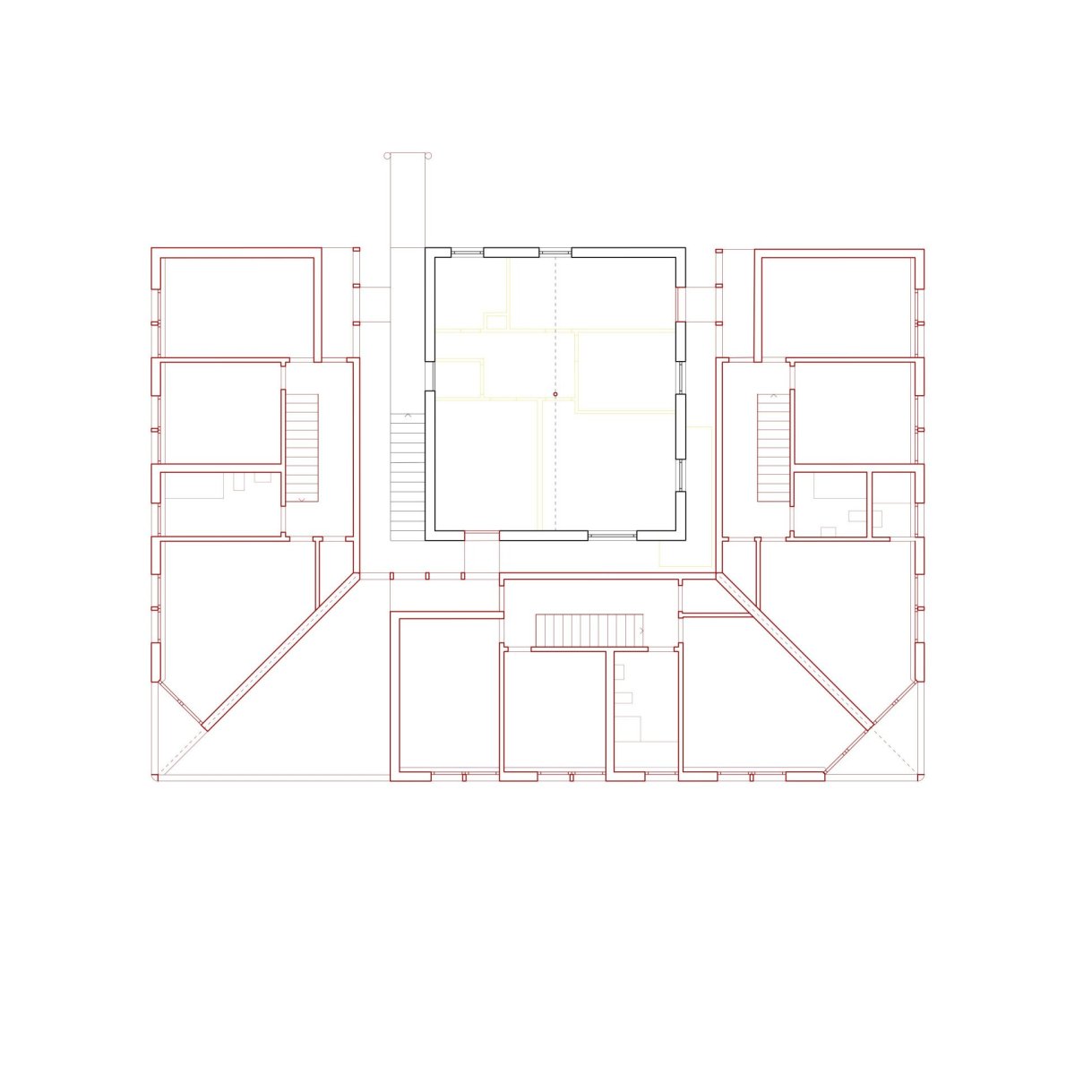 Rodinné komunitní bydlení ve Villy, Madeleine architectes, Studio François Nantermod: Půdorys 2NP