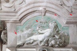 Restaurování nástěnných maleb v hlavním sále zámku Zdislavice - před restaurováním