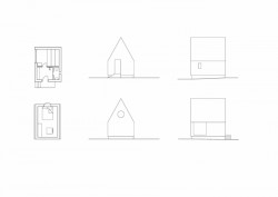 Chata pod Bukovou, Mjölk architekti, půdorys a pohledy sauna