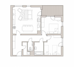 Residence LakePark, dispozice typického bytu, EBM Group