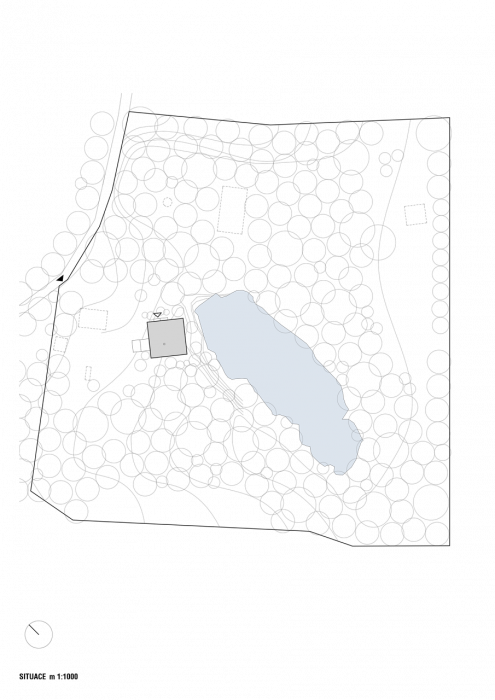 A69 architekti, Prototyp rodinného domu v Posázaví, situace – foto