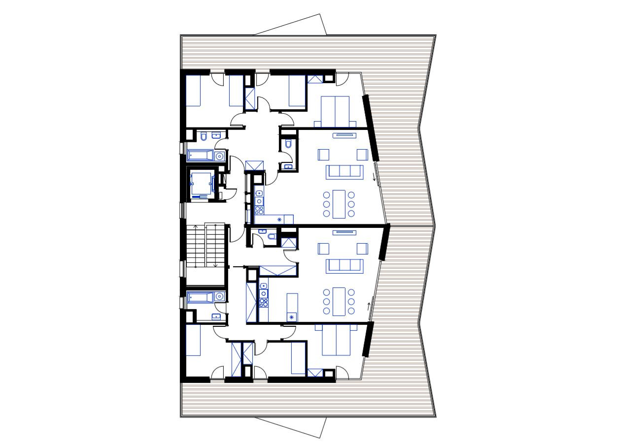 Bytový dům Corso Beroun, půdorys 5np, ov-a