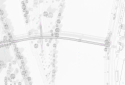 Odměna soutěže na lávku Holešovice-Karlín, půdorys, Sdružení architektů – Jurák, Filsak