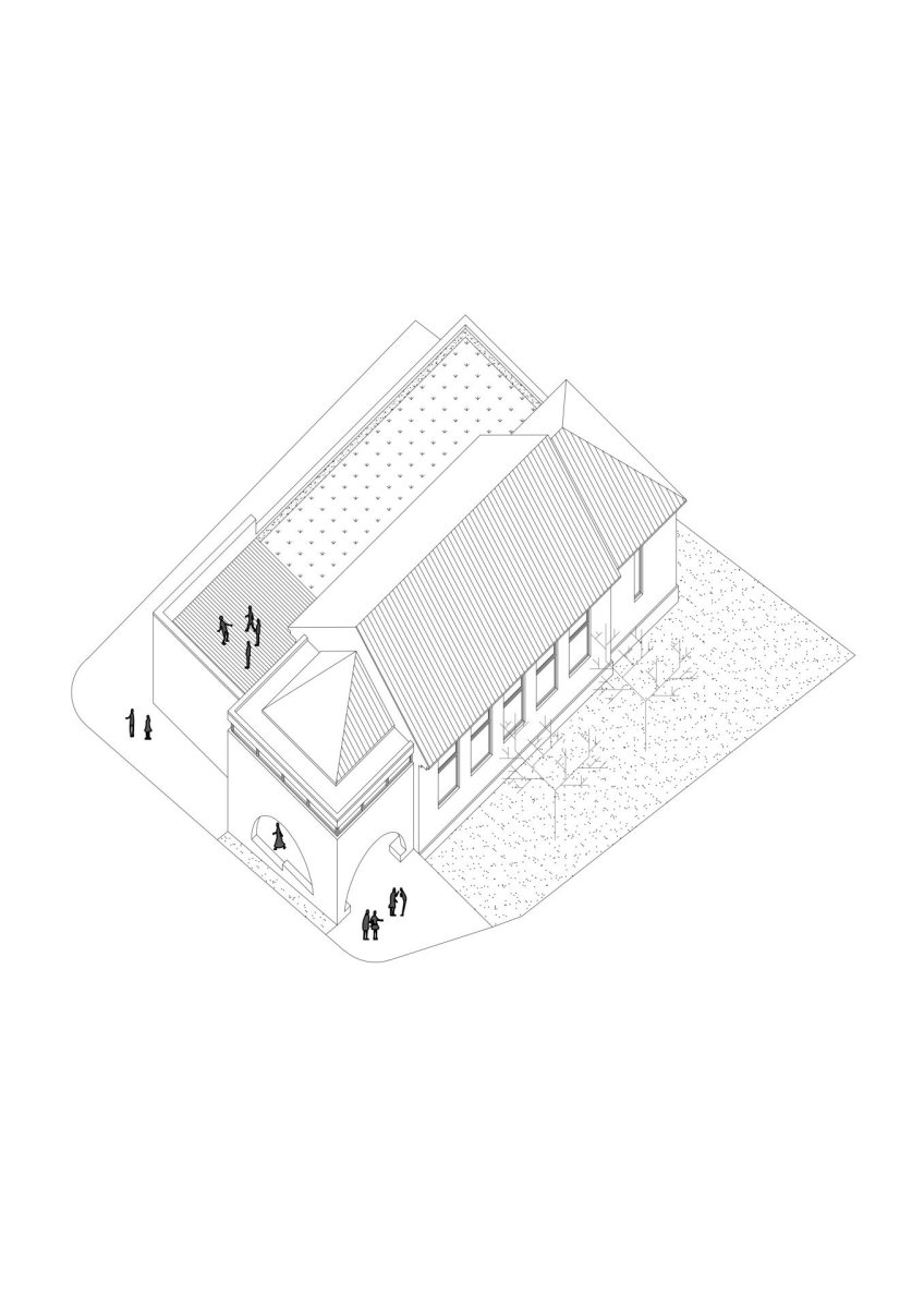 Axometrie (Sokolovna ve Veverských Knínicích, studio New Work)