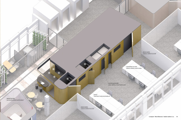 Kanceláře společnosti Livesport, Studio Reaktor / Jakub Heidler, Jan Kačer, transformer nadhled