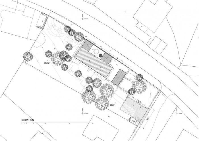 Dům za zdí, situace, Mjölk architekti