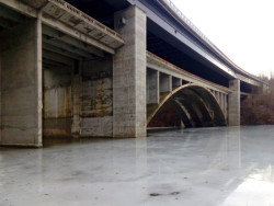 Obnova dálničního mostu u Vojslavic - severní strana mostu před rekonstrukcí