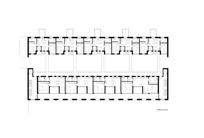 Jiří Valenta, Bytový dům / Hrádek nad Nisou, půdorys 4. NP - foto
