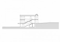 Návrh školky Červený vrch v Praze, re:architekti, příčný řez