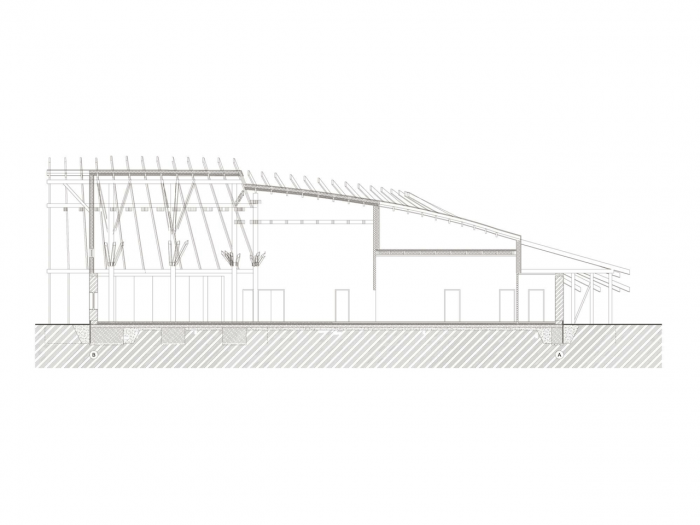 Atelier 8000 (Martin Krupauer, Jiří Střítecký), Mateřská škola v Dobříni, řez podélný - foto