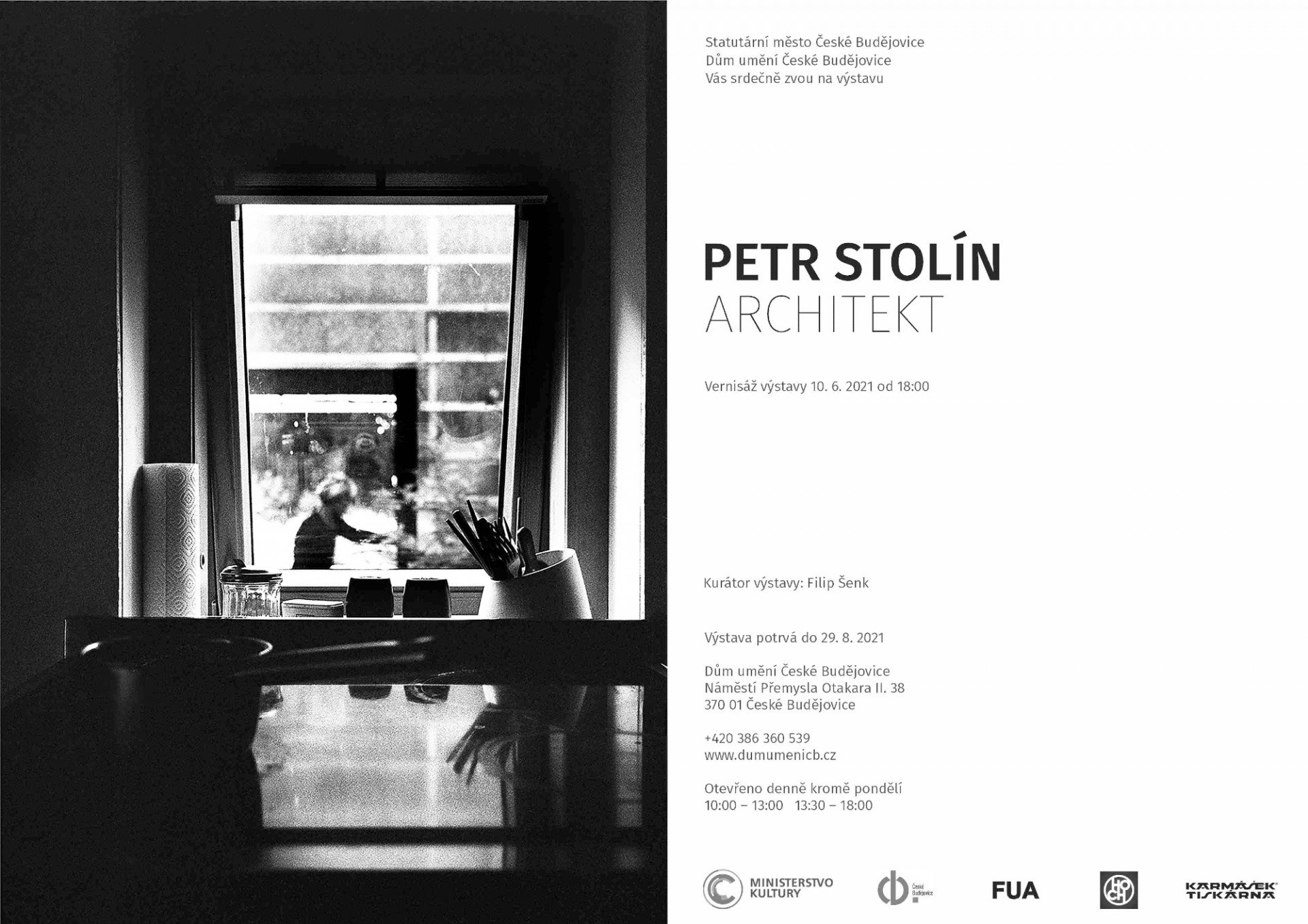 Výstava Petr Stolín architekt, pozvánka. Zdroj: Dům umění města České Budějovice