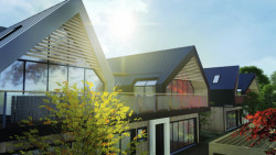 Návrh zelené čtvrti projektu Český soběstačný dům, Zuzana Kopiláková.