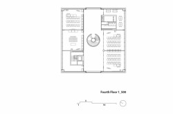 Campus Moos, model, půdorys 5NP, E2A