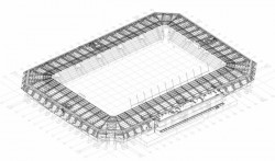Košická fotbalová aréna, ADIF s.r.o., HESCON s.r.o. - axonometrie