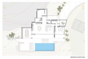 Vila NafplioBlu, Katerina Valsamaki Architects, půdorys 1NP