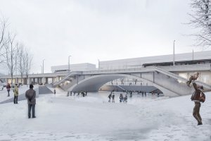 Vizualizace návrhu rekonstrukce Libeňského mostu od Petra Teje, Tomáše Caha a Oto Meltera