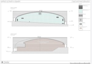 Zimní stadion v Teplicích, MISE a SIAL Architekti a inženýři, pohledy V a Z