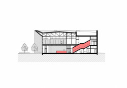 Národní sportovní centrum v Prostějově, řez, atelier-r
