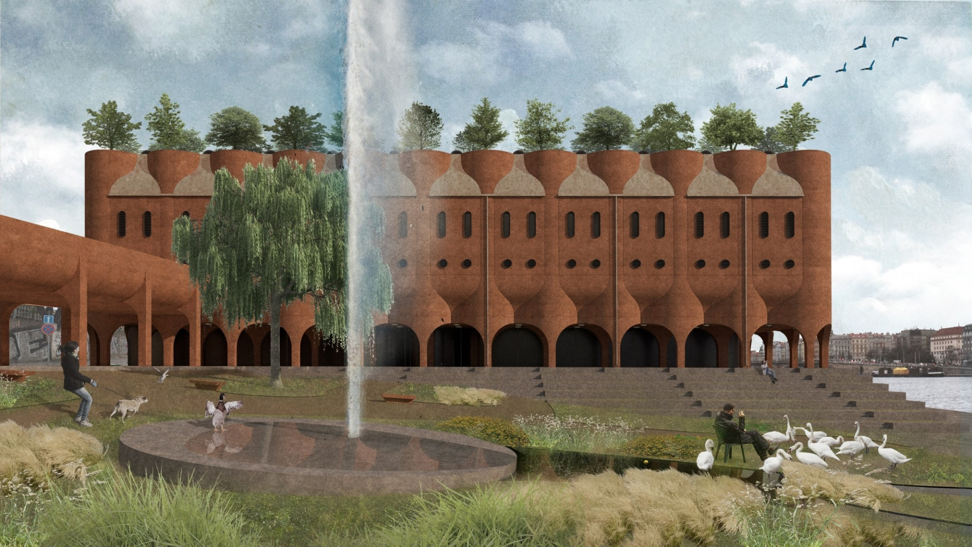 Bazén u břehu Vltavy na Smíchově, Matěj Kovačík. Zdroj: Bakala Foundation