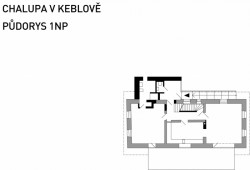Rekonstrukce chalupy u Blaníku, OK Plan Architects - půdorys 1.N.P.