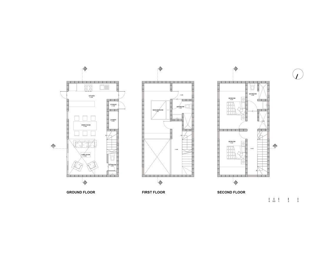 Casa Guadalupe, půdorysy, Omar Lopéz Bautista
