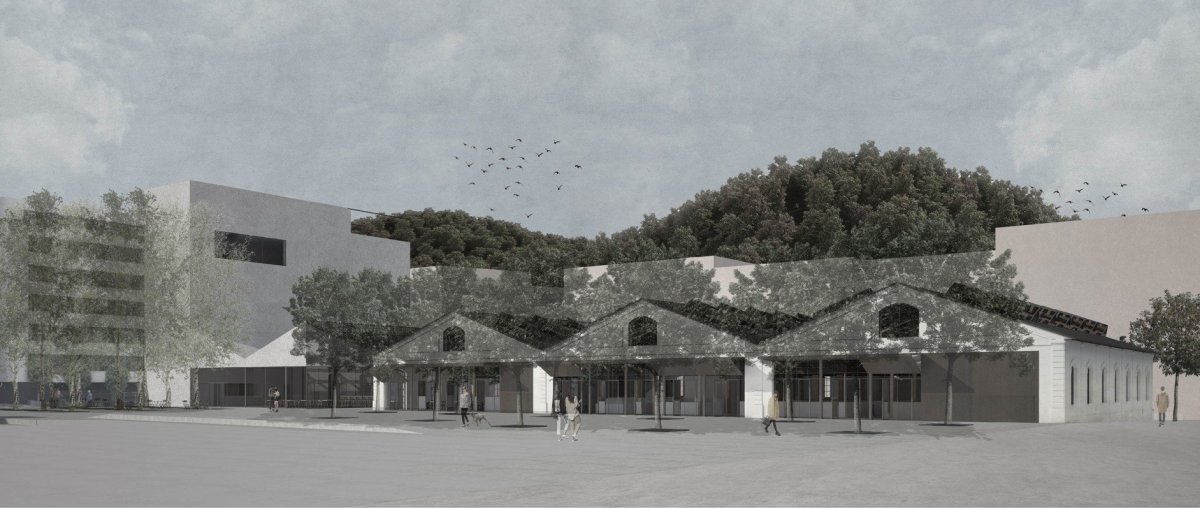 Subcentrum Klamovka - Nové lokální centrum v Plzeňské ulici, vizualizace, Klára Jeníková
