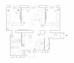 Byt P, TOITO architekti, půdorys