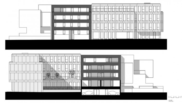 Bytový dům Kvítková, severní a jižní pohled, Chládek architekti