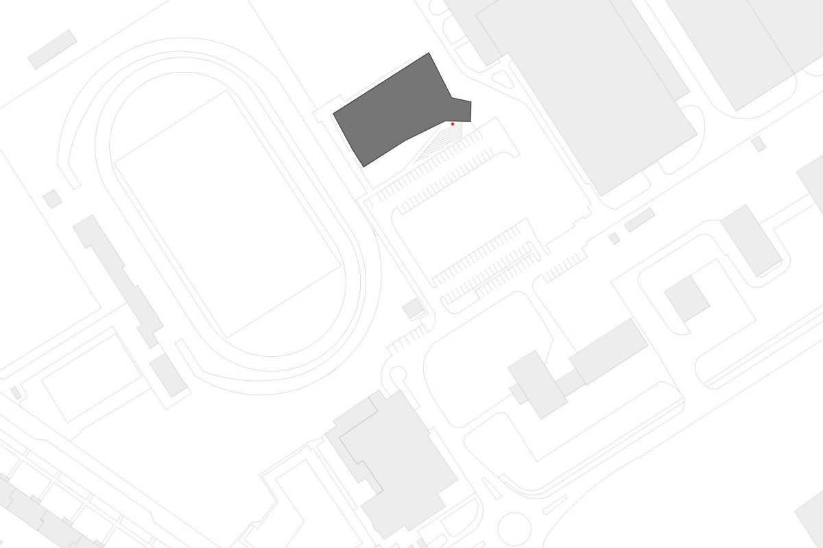 Sportovní hala Kuřim, CUBOID architekti, situace