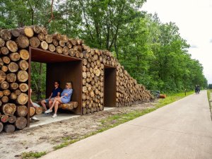 Cyklostezka v korunách stromů poblíž města Tongeren od krajinářského studia BuroLandschap a De Gregorio&Partners.