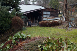 Zahradní domek na pozemku - také dílo Karla Hubáčka