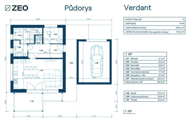 Půdorys 1. NP