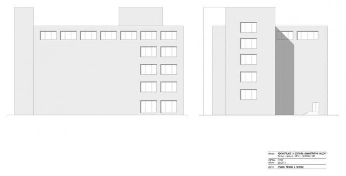 ov-a, Rekonstrukce a dostavba administrativní budovy Verona, pohledy (Z, S) – foto