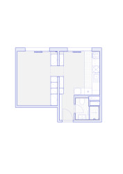 Nový stav (Rekonstrukce 1+1 v paneláku; Tereza Machačová)