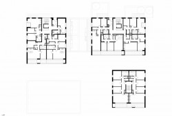 Čtyři domy v jednom, půdorys 1 PP, Kuba & Pilař architekti